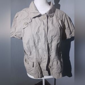 LOFT Light Khaki Button Down Shirt